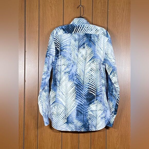Kiton  Palm Tree Print Button-Up Shirt size 39/15.5 - Picture 8 of 12